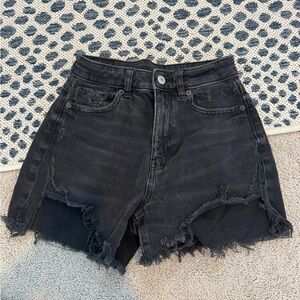 American Eagle Outfitters Black Distressed Jean Shorts